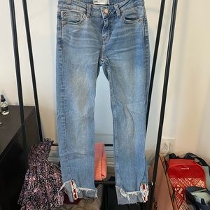 Zara pearl ribbon jeans